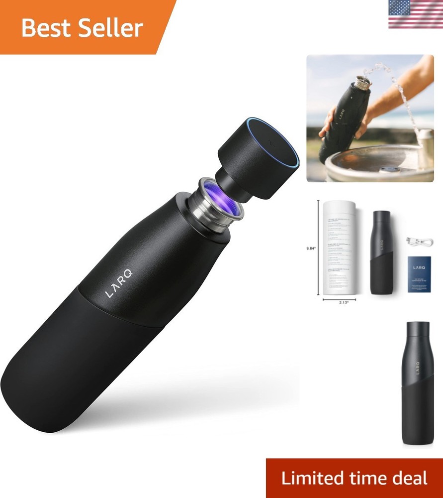 Larq PureVis 32 oz Reusable Water Bottle with UV-C Purifier - Travel Friendly