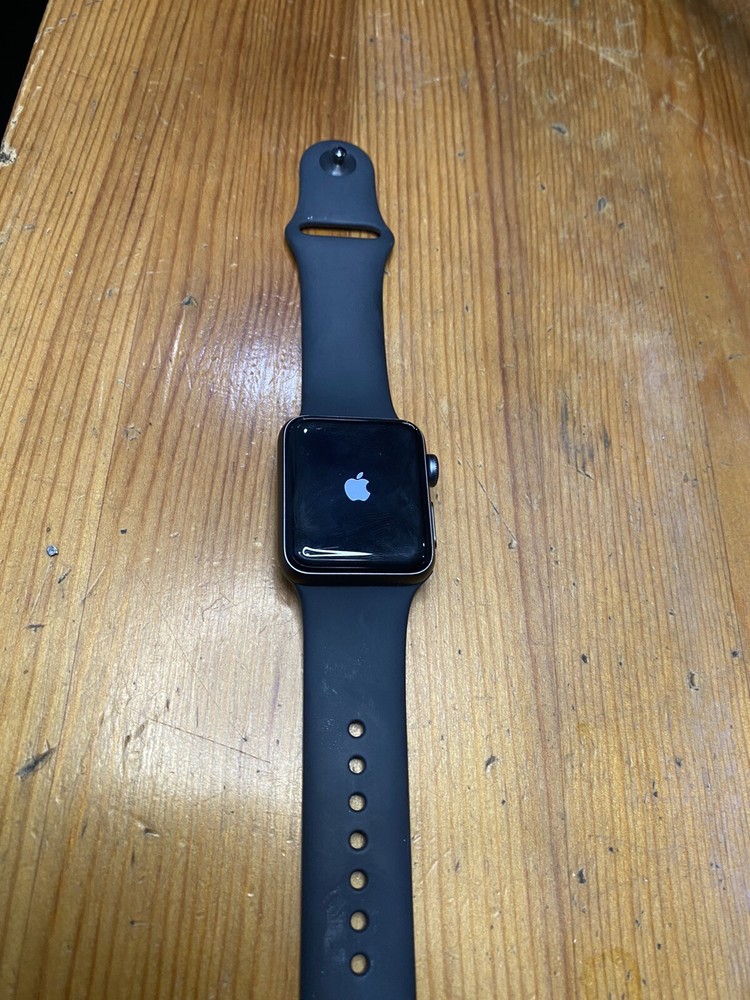 Apple Watch Series 3 38 mm Gray Aluminum Case with Black Aluminium Band...
