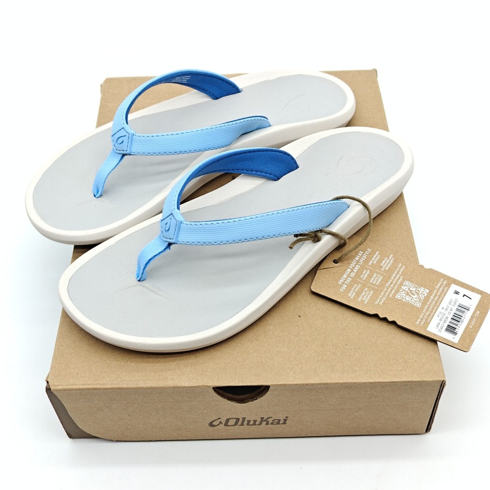 OLUKAI Ohana Pi'oe Womens Size 7 Quick Dry Beach Flip Flop Sandals