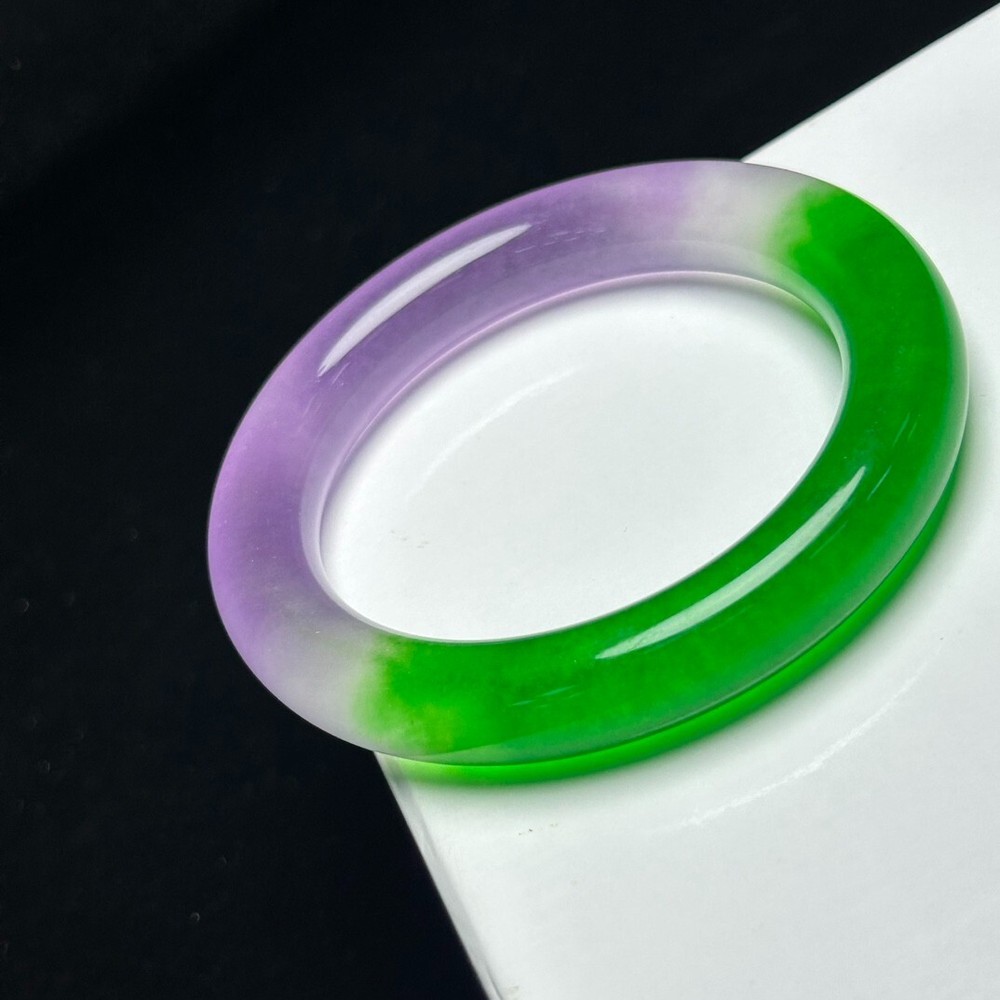 Certified Natural high Ice Green Burmese Jade jadeite bracelet bangle 58-59mm