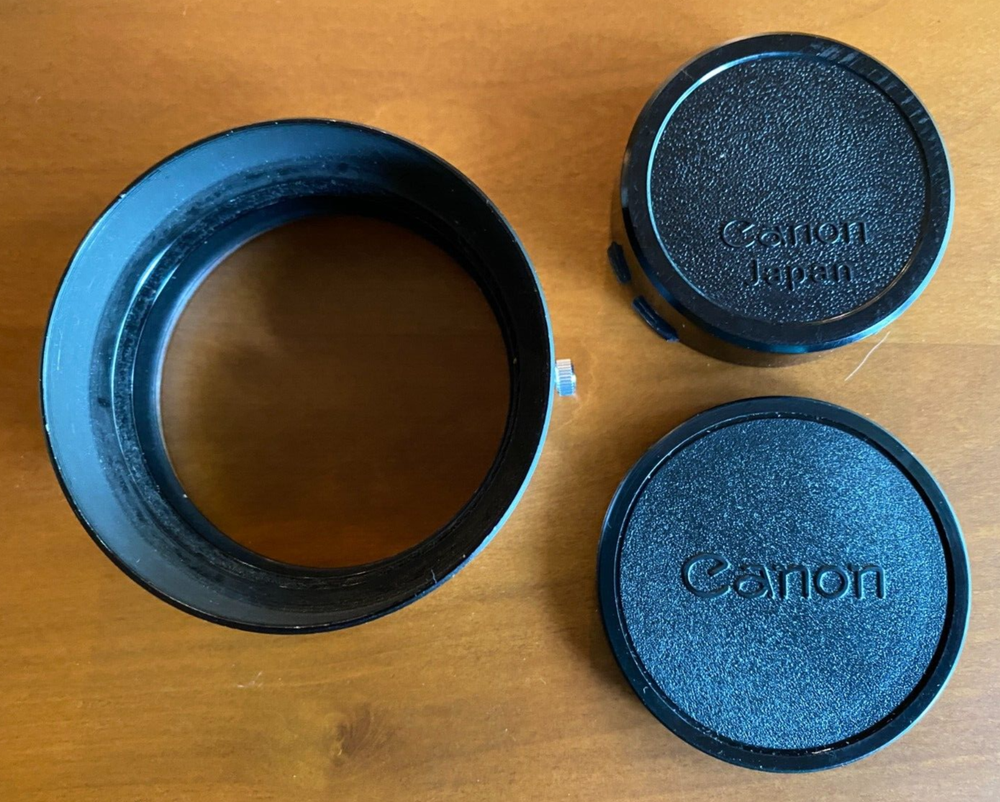 Vintage Genuine Canon S-60 Metal Camera Lens HOOD & Body CAP & Rear CAP F1/35mm