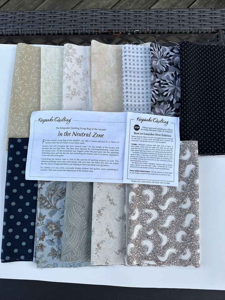 Neutral Zone Scrap Keepsake Quilting 3 Yards 9 1/4 x 44 Fabric