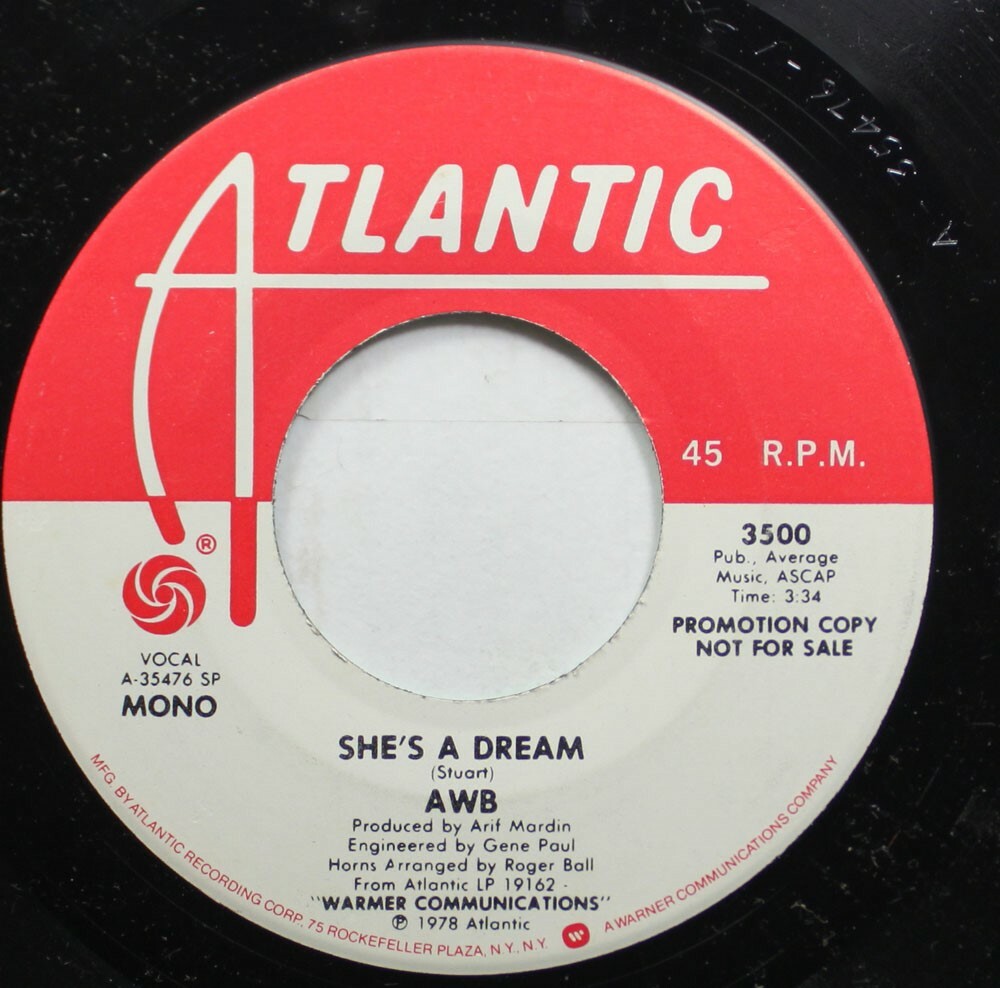 Rock Promo 45 Awb - She'S A Dream / She'S A Dream On Atlantic