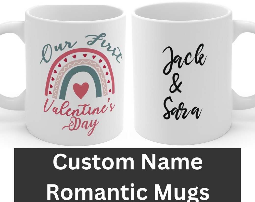 Custom Name First Valentine's Day Mugs Custom Name Romantic Mug Boyfriend First
