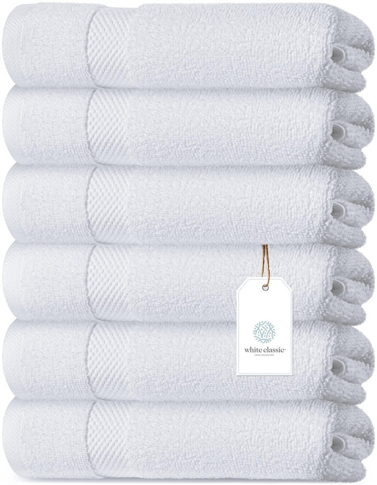 Luxury White Hand Towels - Soft 100% Turkish Cotton | Highly Absorbent Hotel