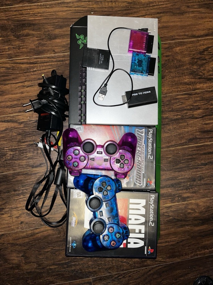 Playstation 2 Slim (Grey) + 2 🎮 Controller Bundle