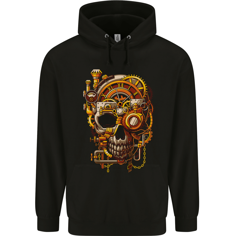 Steampunk Skull Mens 80% Cotton Hoodie