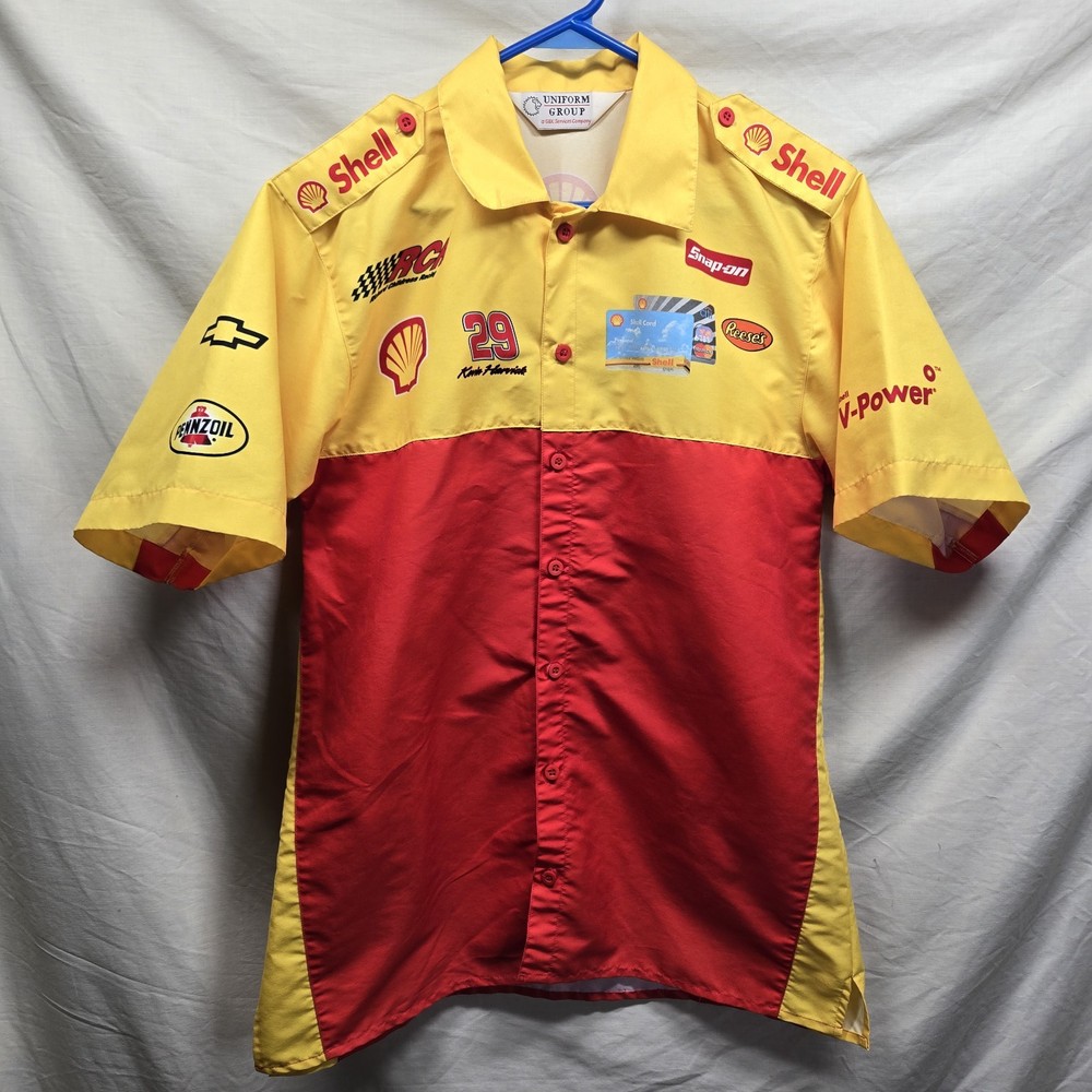 NASCAR Kevin Harvick Shell Racing Pit Crew Polo Shirt Uniform Group Men's MEDIUM