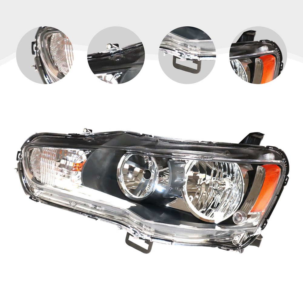 Left Halogen Headlight For Mitsubishi Lancer 2008/09-2017 Driver Side Headlamp
