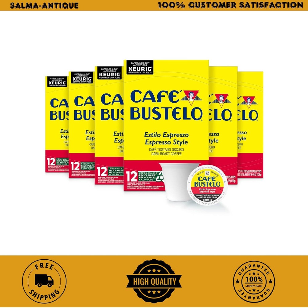 Café Bustelo Espresso Style Dark Roast Coffee 72ct K Cup Pods Keurig