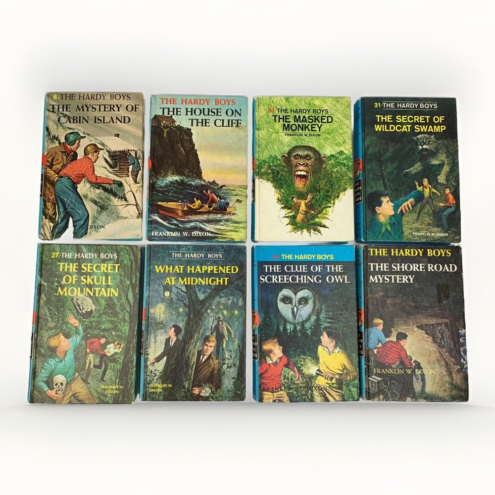 Lot Of 8 Vintage Hardy Boys Novels Assorted Titles Hardcover Books