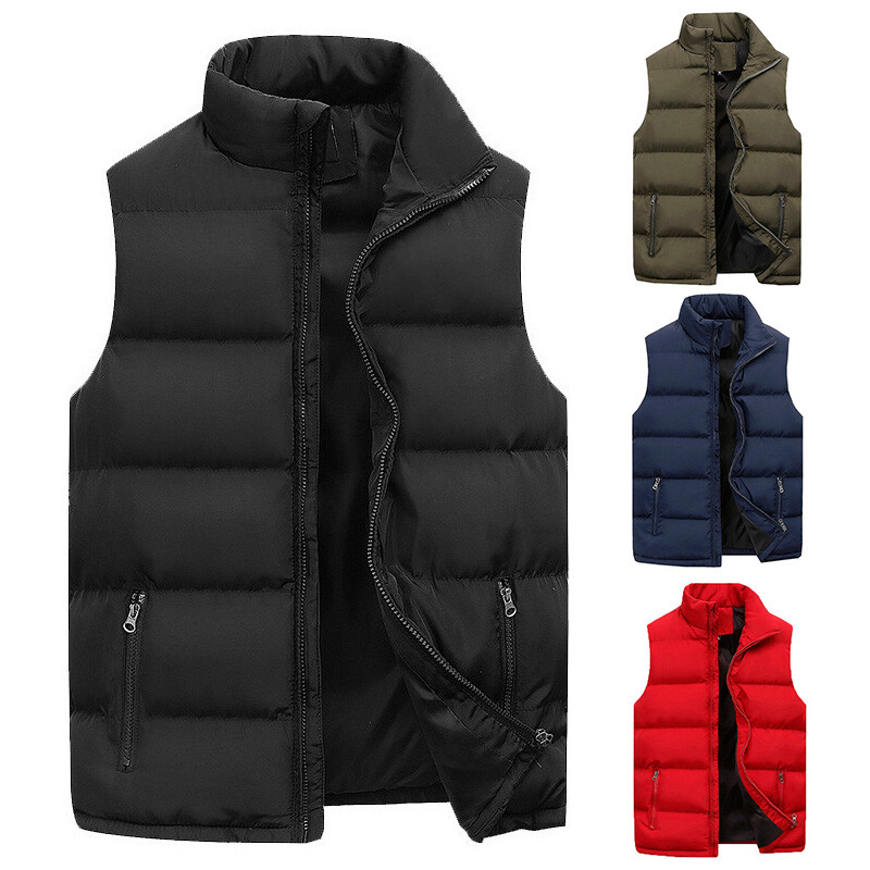 Mens Winter Warm Down Quilted Vest Body Sleeveless Padded Jacket Coat Outwear