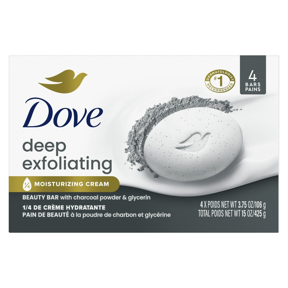 Dove Beauty Bar Soap for Women All Skin, 3.75 oz 4 Bars