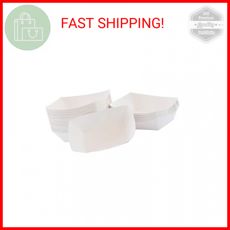 Mini White Paper Food Trays - 250 Pack 1/4 lb Disposable Serving Trays
