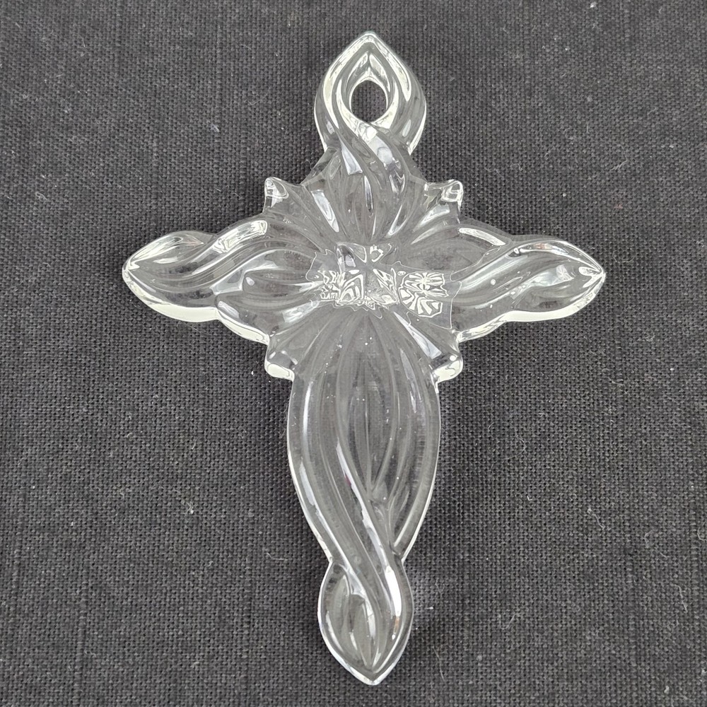 Galway Ireland Irish Crystal Gaelic Twisted Cross Ornament, 2 5/8