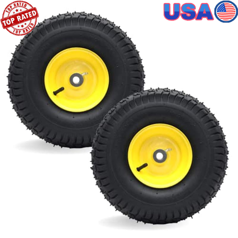 15x6-00-6 Front Tire Wheel Assemblies Riding Mowers 4Ply Durable Set of 2 US
