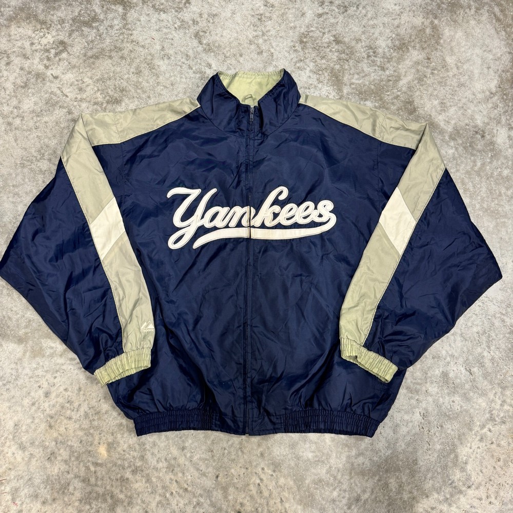 Vintage New York Yankees Majestic Nylon Satin Dugout jacket full zip 2XL 90s