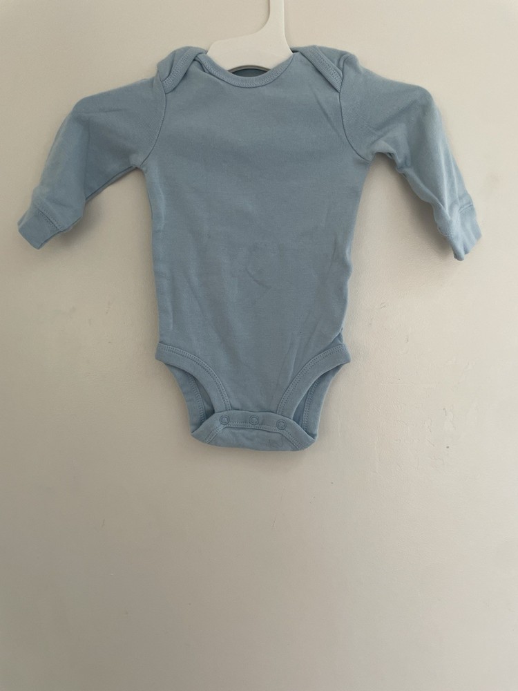Carter's Baby Boys Classic Solid Blue Soft 100% Cotton Long Sleeve Bodysuit 3M