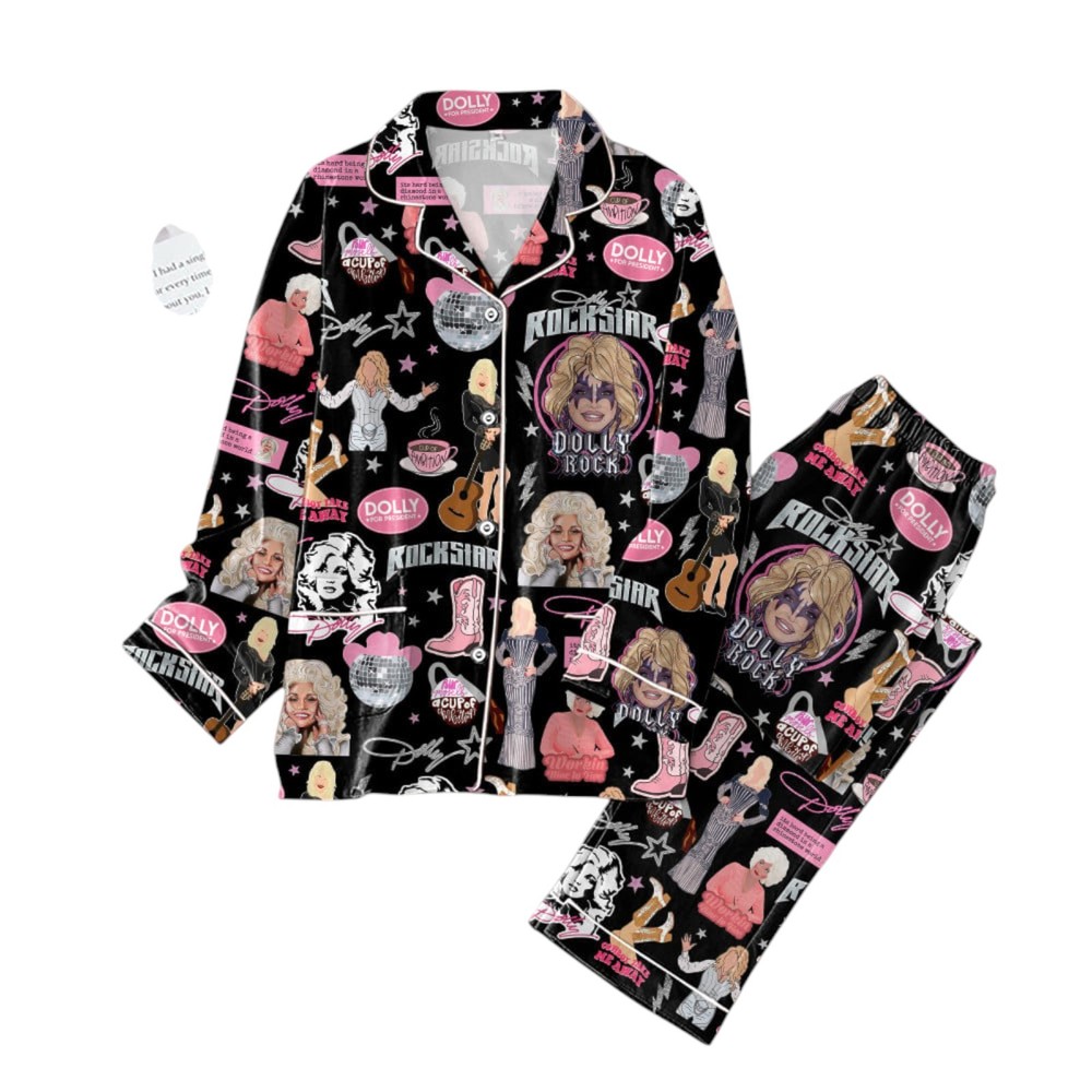 Dolly Parton Button Down Pajamas Set   ANHNV 3069