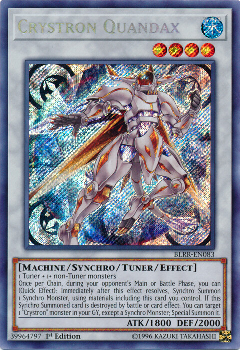 Crystron Quandax BLRR-EN083 Secret Rare 1st Edition Lightly Played
