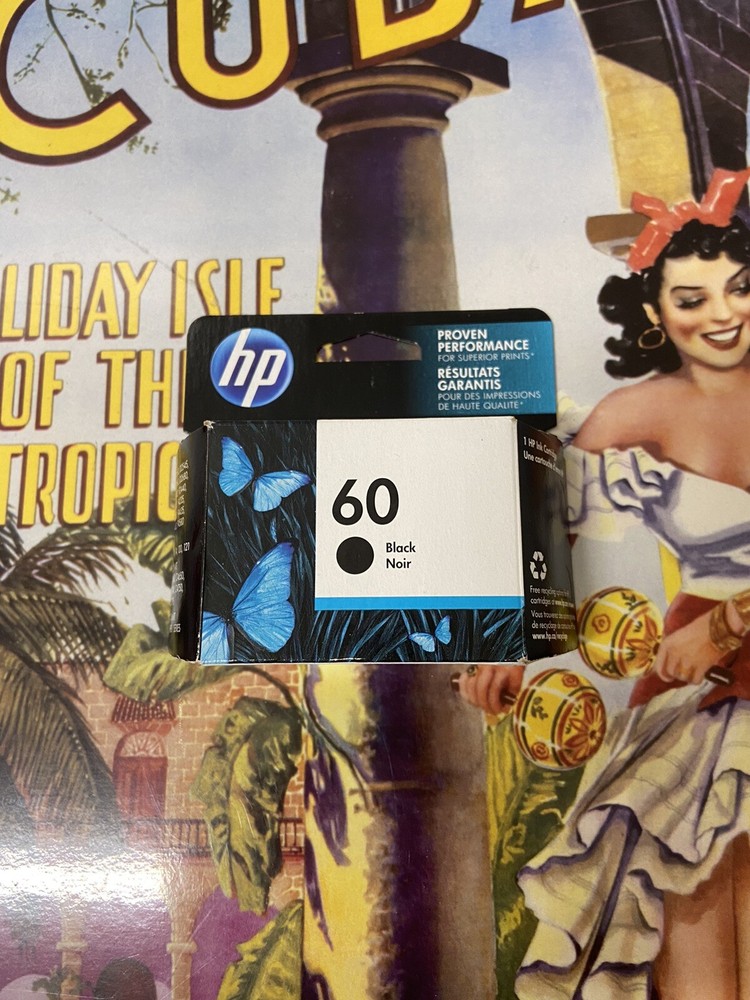 HP 60 Black Ink Cartridge Genuine Original New Unopened