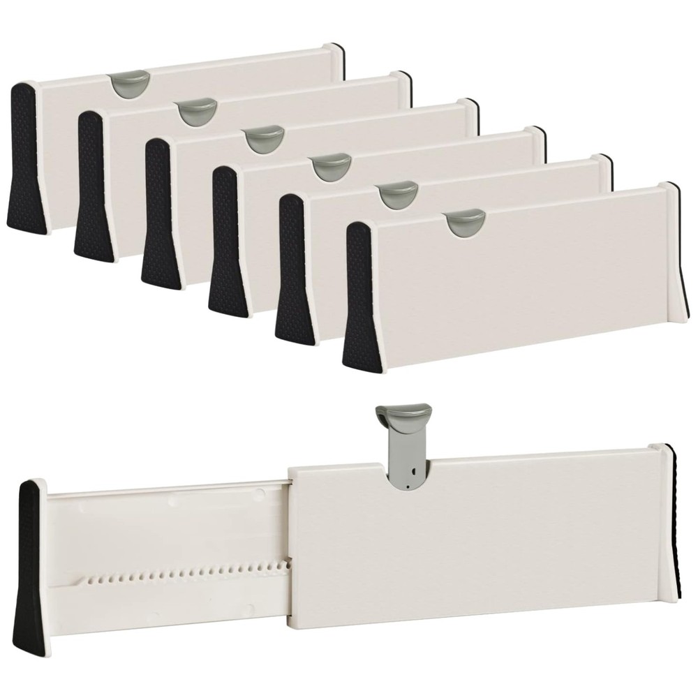 6-Pack Adjustable Drawer Organizers Expandable 11 to 17 Inches Set of 4