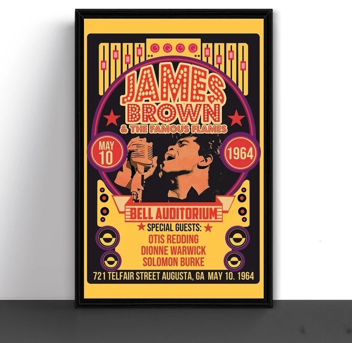 James Brown Bell Auditorium 1964 Concert Tour Poster Art Print