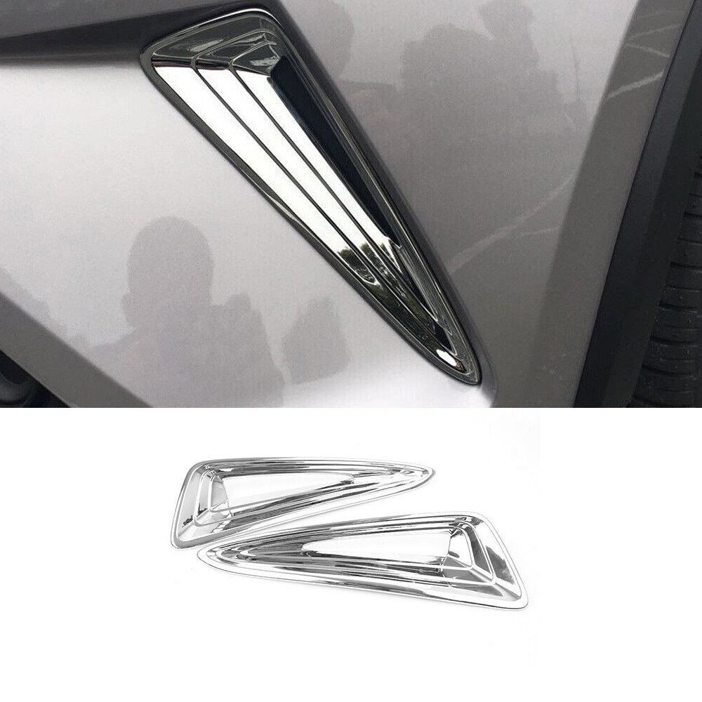 Chrome Silver Front Fog Light Cover Trim for Toyota CH-R 2018-2022