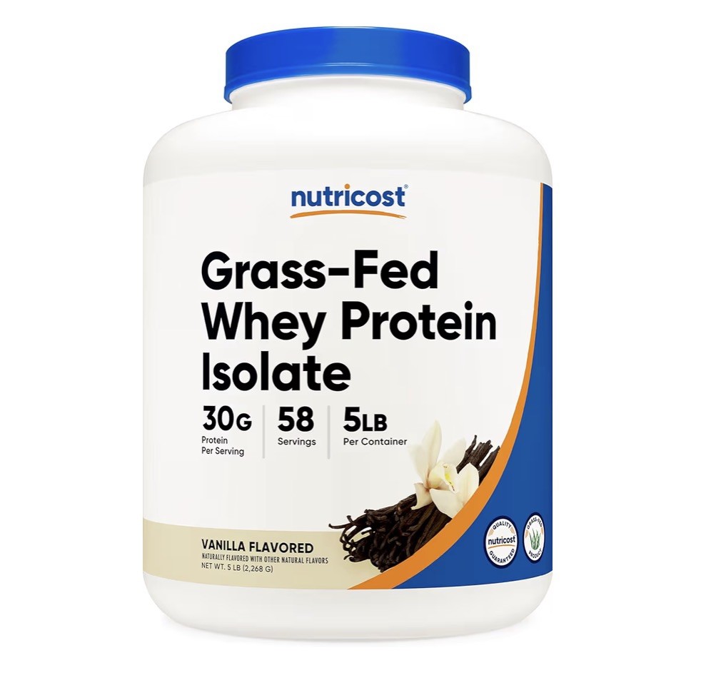 Grass-Fed Whey Protein Isolate Powder Vanilla 5 Lbs