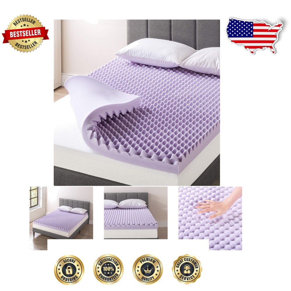 CertiPUR-US Certified Lavender Memory Foam Topper - Twin XL, 4 Inch Comfort