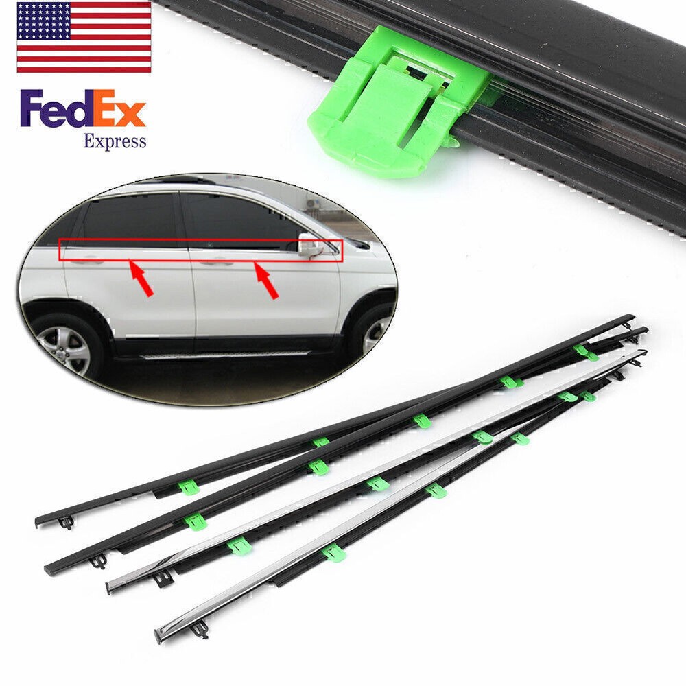 Car Outside Window Moulding Trim Weatherstrip For Honda CR-V 2007-2011 4Pcs