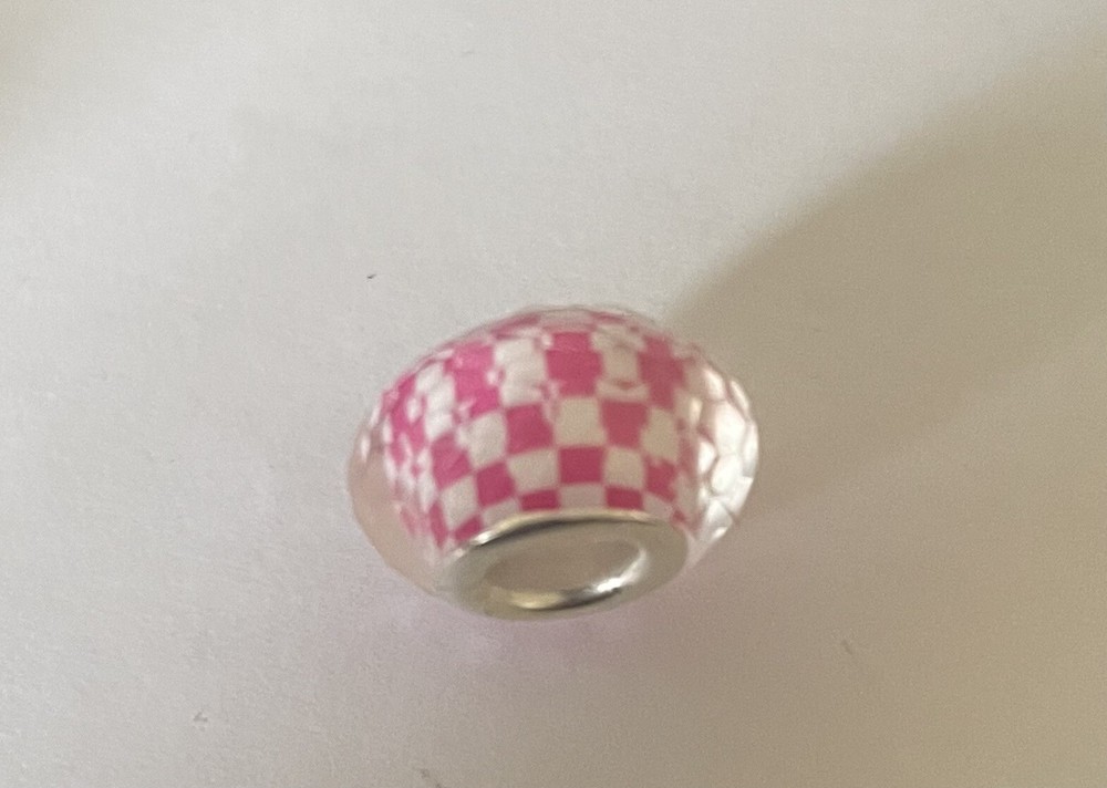 Pastel Pink Mother's Day Pandora-Style Alloy Spacer Bead Charm  -image