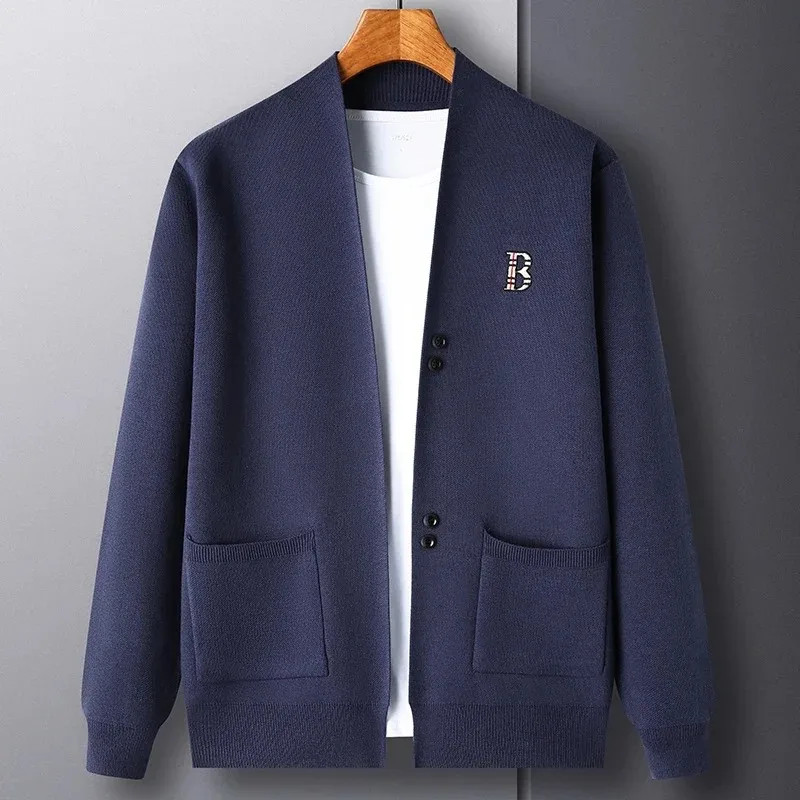 Luxury brand long sleeve men's knitted cardigan autumn fashion exquisite B lette