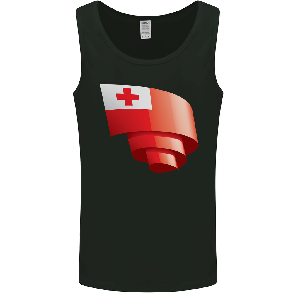 Curled Tongo Flag Tongan Day Football Mens Vest Tank Top