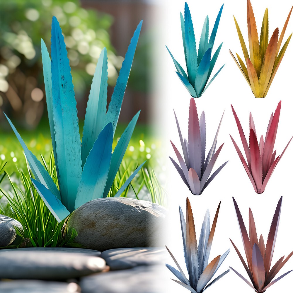 1/2Pcs Rustic Agave Tequila Plant Sculpture for DIY Outdoor Garden Decor