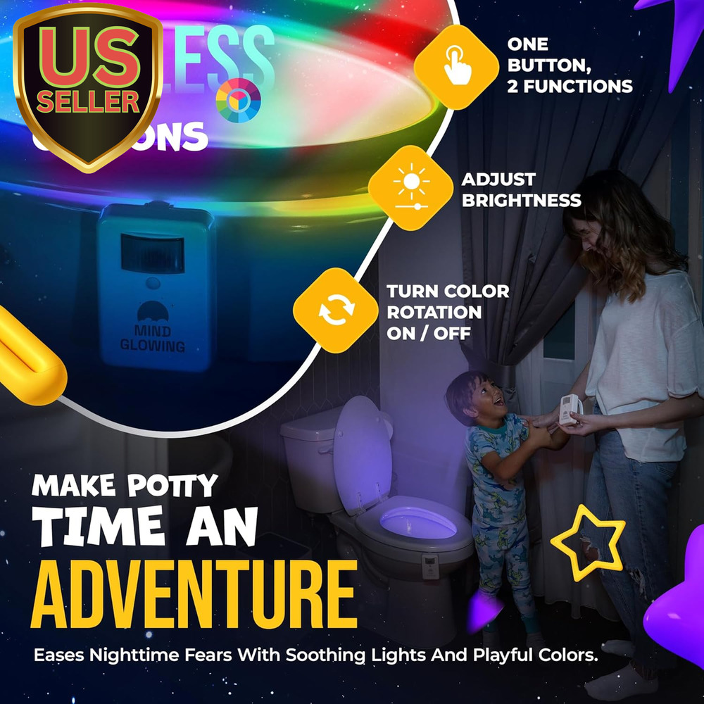 Toilet Light with Motion Sensor - Toilet Bowl Night Light with Color Changing...