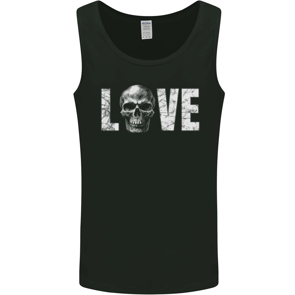 Love Skull Halloween Anti Valentines Day Mens Vest Tank Top