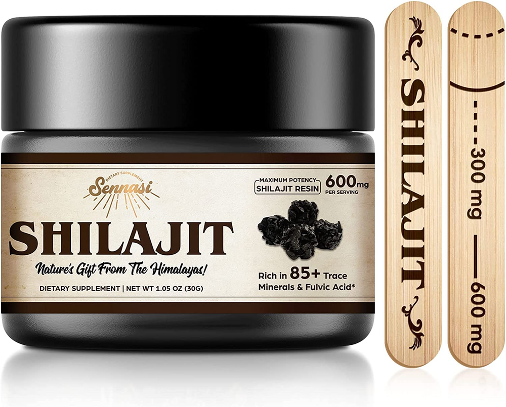 Organic Himalayan Shilajit Resin 600mg with 85+ Trace Minerals – Maximum Potency