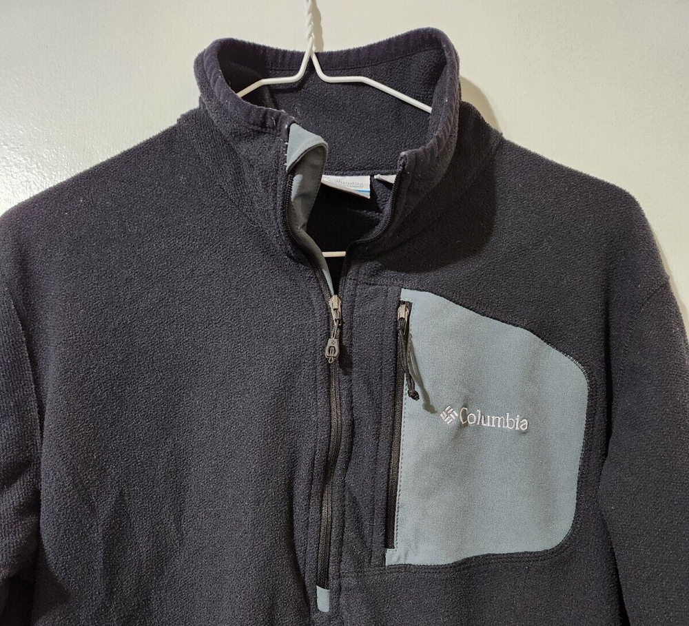 Columbia Mens S Black Fleece Full Zip Mountain Jacket Omniwick Utility Hiking