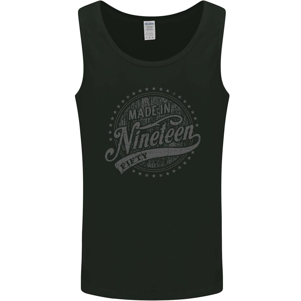 Distressed 75th Birthday Made In 1950 Mens Vest Tank Top Black