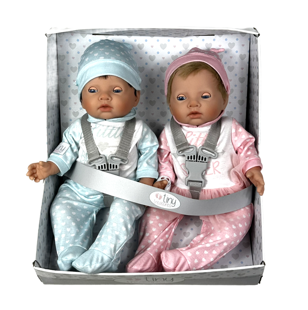 Tiny Treasures Twin Baby Doll Set Girl & Boy Argos Play Pretend BOXED