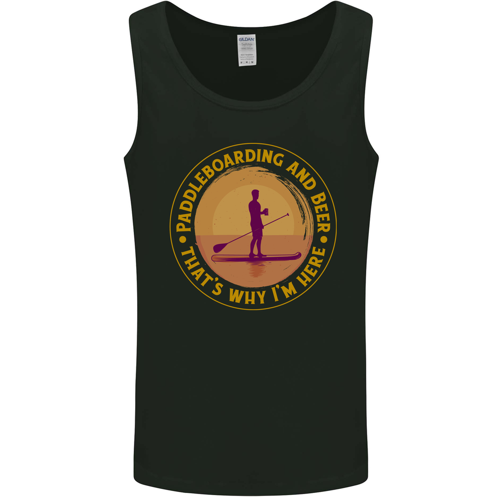 Paddle Boarding & Beer Funny Paddleboard Alcohol Mens Vest Tank Top