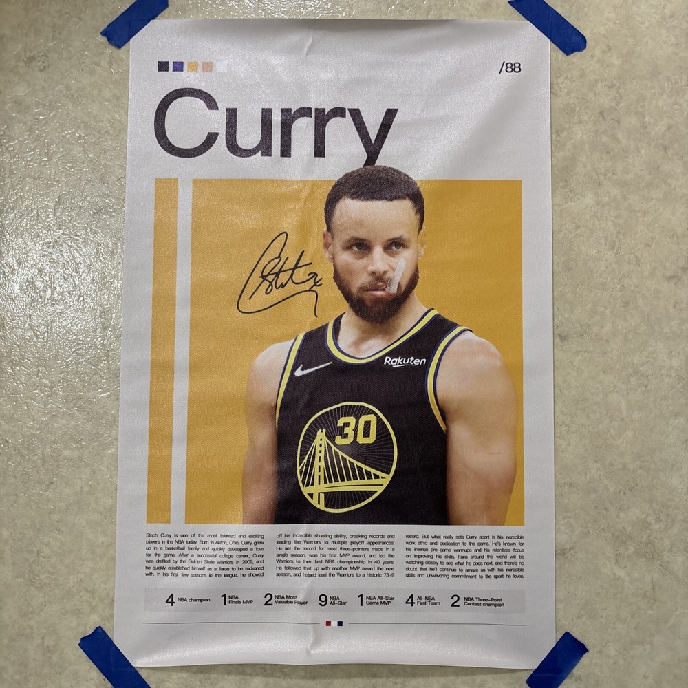 Стеф Карри НБА ✅ Баскетбол Golden State ✅ Холщовый плакат настенное искусство ✅16x24