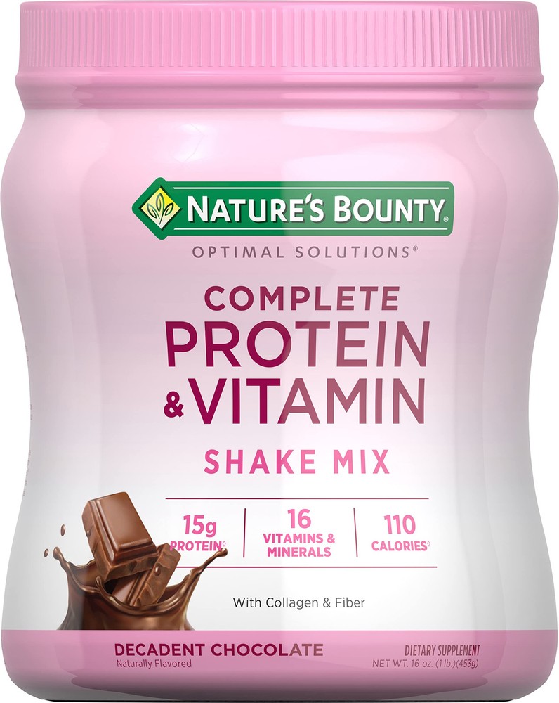 Nature's Bounty Complete Protein & Shake Mix with Collagen & Fiber, Contains ...