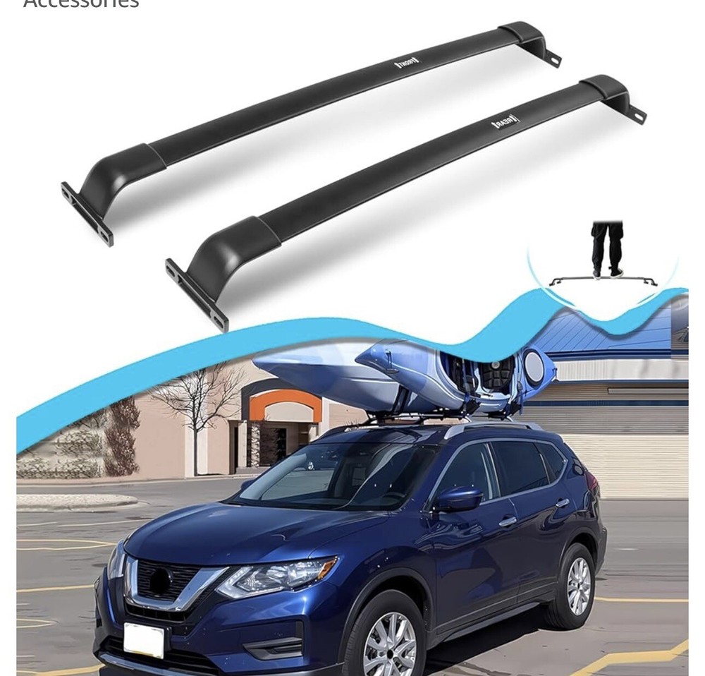 220 LBS Roof Rack Cross Bars Fit for Nissan Rogue 2014-2020 Black Luggage