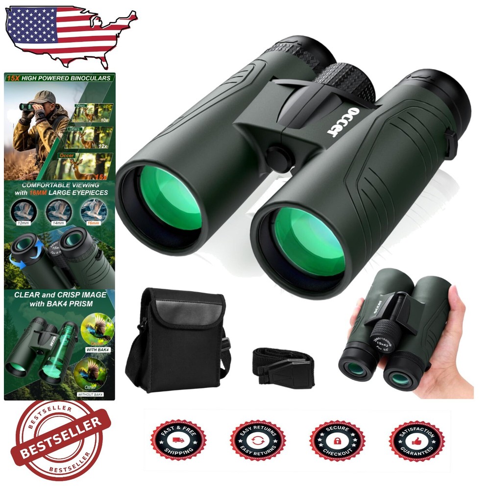 15x42 HD Binoculars for Birdwatching and Travel