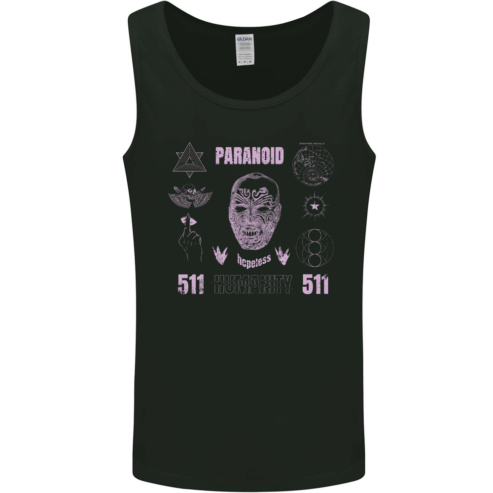 Paranoid Conspiracy Skull Mens Vest Tank Top