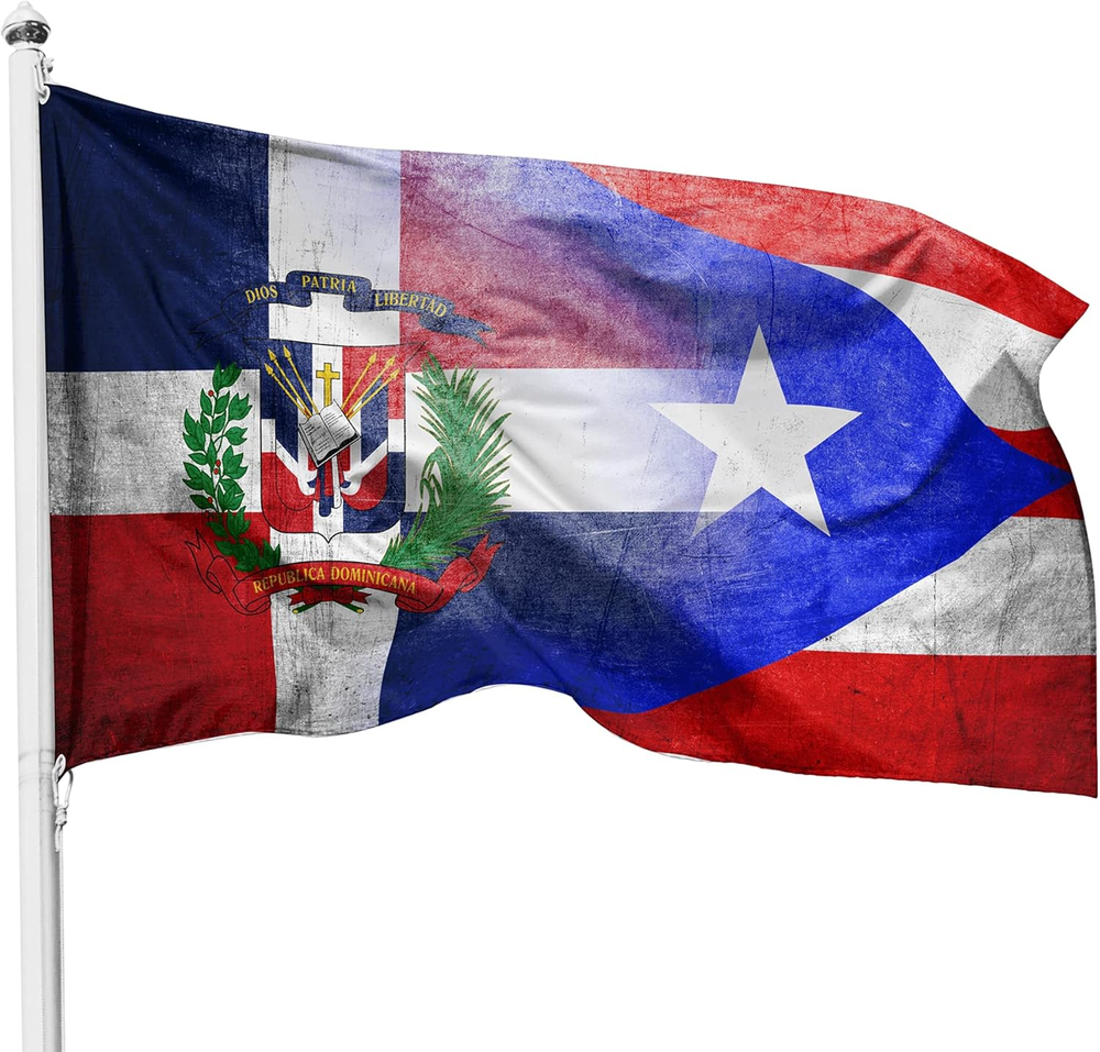 Puerto Rico Dominican Republic Flag - 3X5 Ft Nylon, Outdoor & Indoor