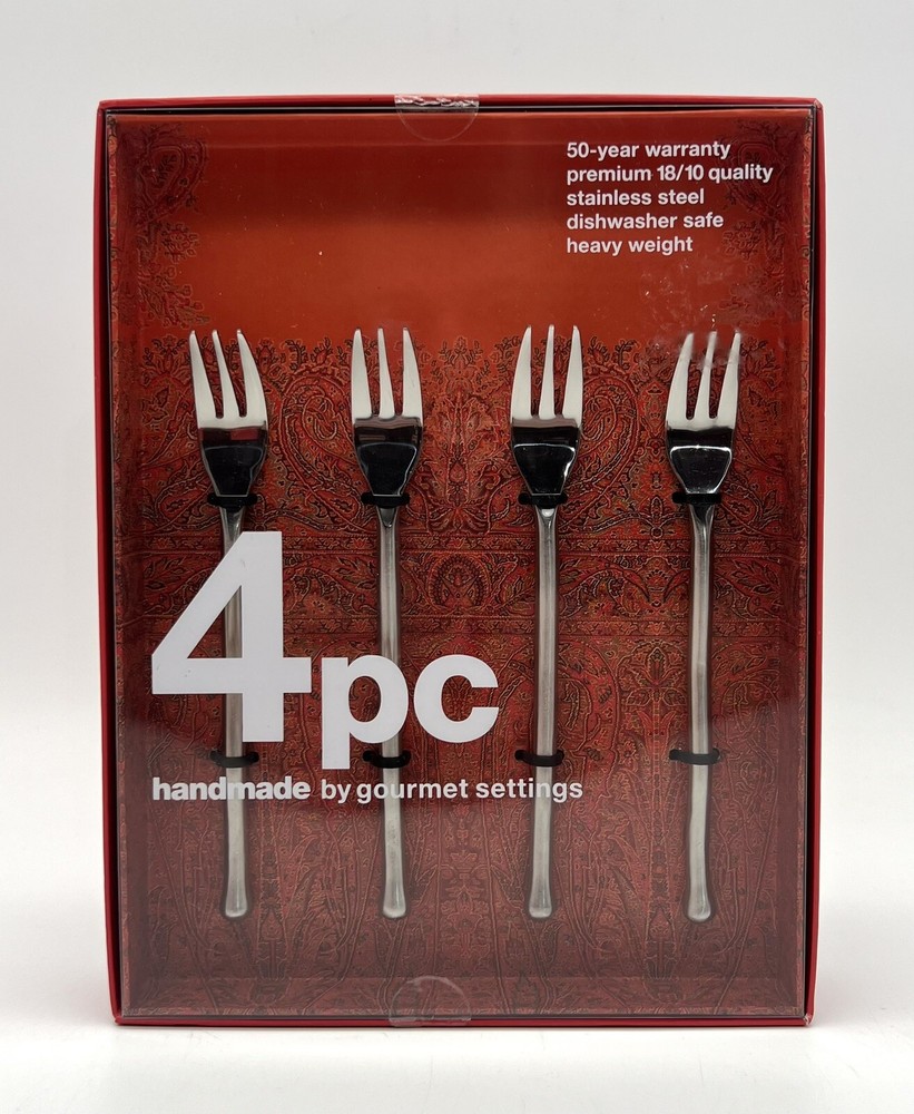 Gourmet Settings 18/10 Quality Stainless Steel Set Of 4 Cocktail Fork NIB