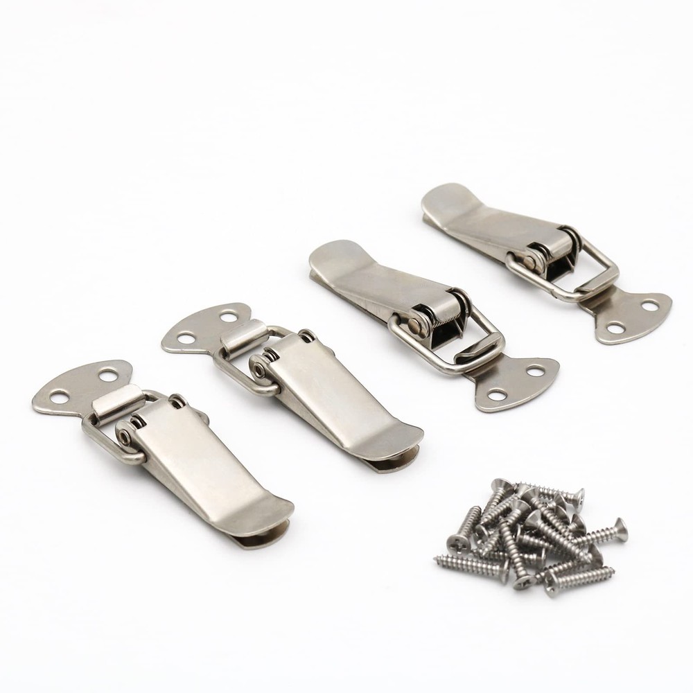 Latch, Stainless Steel Spring Loaded Toggle Latch, Silver Catch Hasp Clamp Cl...